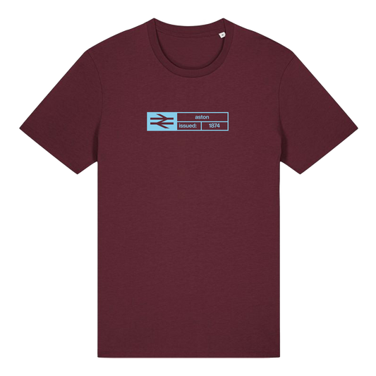 Ticket T-shirt - Aston Maroon/Sky